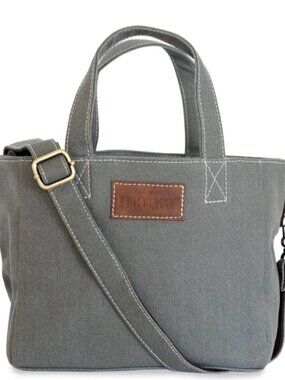 Maika Waxed Ash Gray Mini Tote